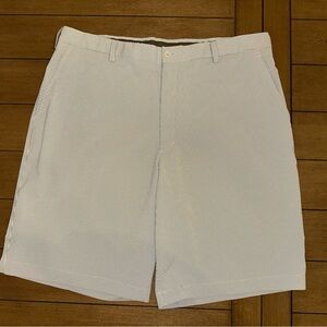 Nike Golf Mens Size 40 Fit Dry Shorts Gray White Stripes 11” Inseam Chino